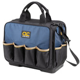 CLC TOOL WORKS PB1543 Molded-Base Technician's Tool Bag, 17 in W, 10 in D, 15 in H, 54-Pocket, Polyester